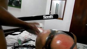 the whore is found in the department and gives her a lesson to educate her 4