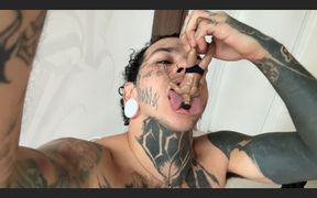 The Little Human Enjoys Being on the Giant's Cock and Is Then Devoured.