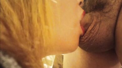 French cougar sucks deep lips wrapped huge load down throat no hands needed