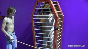 Caged twink Thomas gets tormented by Kayden