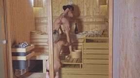 lesbian pussy shoots an ice cubes & play in the sauna