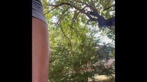 Slut Pissing in Gray Dress