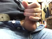 Edging My Thick Cock While At Work - Risky Public Masturbation