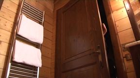 Naughty and naked woman banged by a younger boy in a chalet