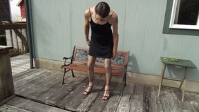 Getting dressed outside