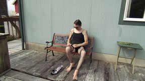 Getting dressed outside