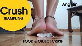 Mature woman uses her feet to crush and trample chewing gum (1)