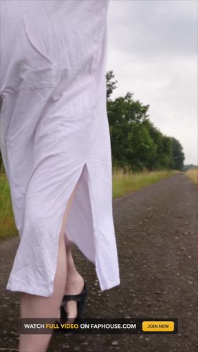 Walk in White Caftan with Annoying Insects