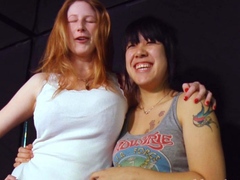 Fetish brunette lesbians fist