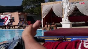 dp in the pool for my husband and cuckold