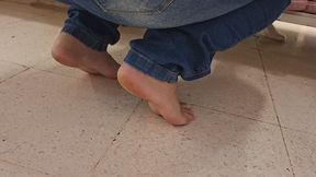 Barefoot in the supermarket