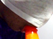 Rainbow dildo deep throat