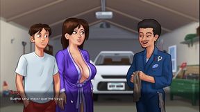 Por la ma&ntilde_ana haciendo travesuras con mi madrastra en el carro y por la tarde con mi hermanastra - summertime saga