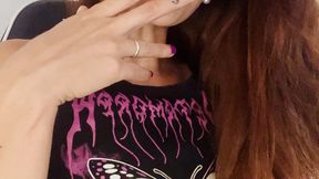 Silent Redhead Smoking Goddess: Mesmerizing Stare & Smoke Domination POV