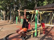18 YEAR OLD COLOMBIAN DOES EXERCISES AND HIS DICK GETS HARD