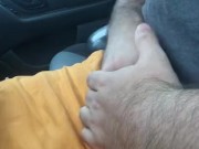 Jacking off while driving