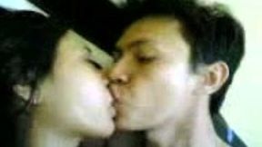 Lusty Bangladeshi amateur slender black head kisses her BF and gets poked