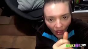 Interracial POV Blowjob with Blonde Teen During Lockdown