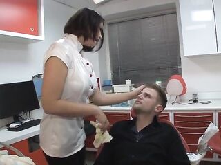 The dentist gets screwed in her office!