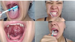 Extreme Close-Up Oral Cleaning â€“ Slow Tooth Brushing & Visible Uvula