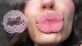 sensual creamy pink lipgloss kiss