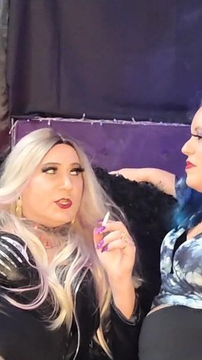 Holly and Lilli Smoking Dunhill