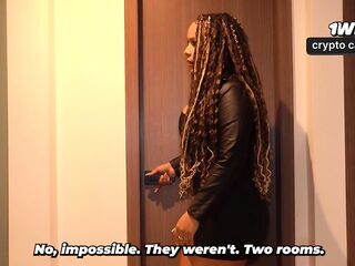 Slender tattooed stepson ends up screwing his stepmom when they share a couch