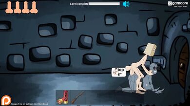 Big tits cartoon cumshot session parody game