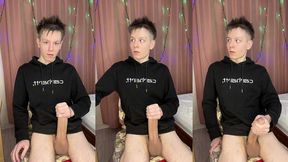 twink prostate tingles during intense solo hand pump