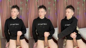 twink prostate tingles during intense solo hand pump