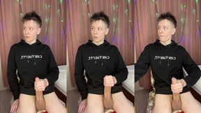 twink prostate tingles during intense solo hand pump