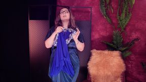 Try on Haul: Babydoll Dress! Curvy MILF in Deep Blue Lingerie! Arya Grander