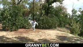 Stranger picks up and fucks old granny