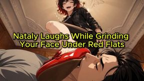 Ballet Flat Face Trampling - Nataly Laughs While She Grinds Your Face Under Red Patent Flats