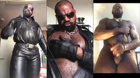 sexy leather dad smoke & masturbation cum session
