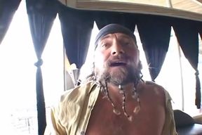 Hot girl gags on two huge cocks then gets a hard fuck in turns