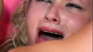 Blonde girl getting anal fuck