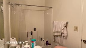 Nude Bathroom Cleaning and Pee