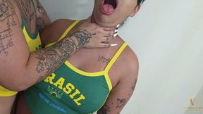 BRAZIL CUP FEVER: INTENSE NECK FETISH, TICKLES AND COUGHING - BY VICTORIA DIAS AND JHULLY - CLIP 2 IN FULL HD - NEW JUNE 2026