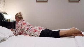 Mature Blonde Wife Fucks Like a Pro Half-Naked During Erotic Massage