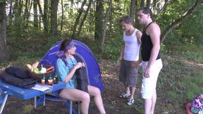 Hot dp action in the woods