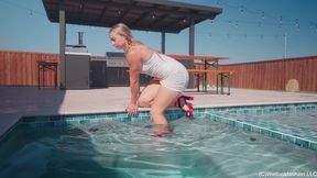 Brinley Gets Wet in White