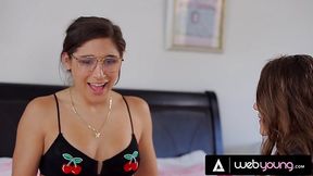 Rebel Lynn is caught sneaking in her favorite pornstar Abella Danger's house
