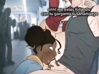 Anime susanamueye has sex in public on the teach with an unknown male and one more cutie (sub.español)