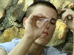 Skinny Yuri Smoke And Wanks His Boner Outdoors