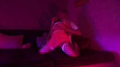 Petite stripper in fishnets absolutely wrecked by tight ass creampie and raw anal