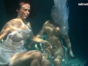 Siskina and Polcharova are underwater gymnasts