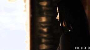 ”Pale & skinny brunette Sapphira A rubs her wet beaver”