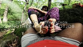 Huge cumshot! Public forest footjob, yes we almost got caught, size 9 milf feet on bbc, his pov facing Cat, hard light