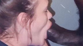 giving a thick black cock amazing head